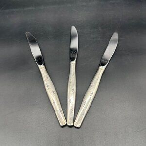 Vintage Gorham Stardust Butter Knives 1950s Sterling Handle Stainless Blade Mid